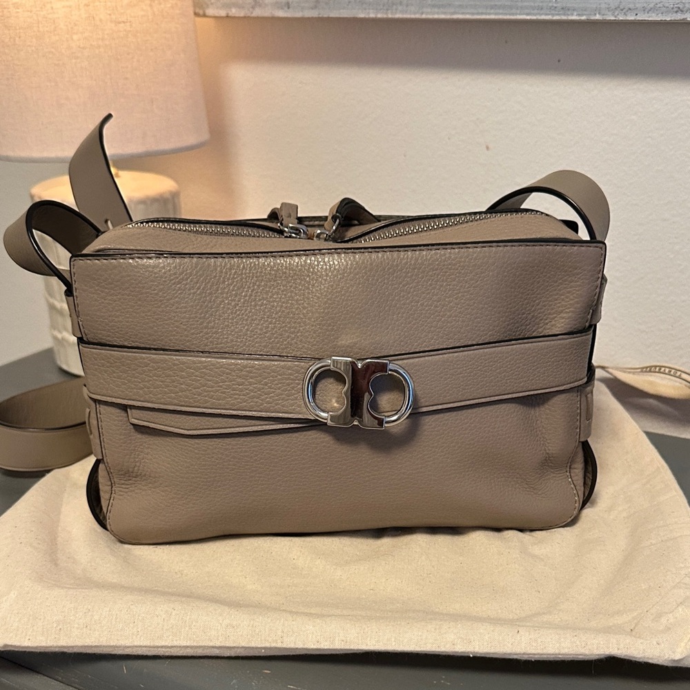 Tory Burch Taupe Leather Crossbody Bag